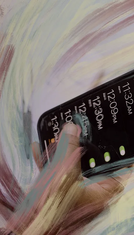 An illustration of a person setting alarms on a smart phone