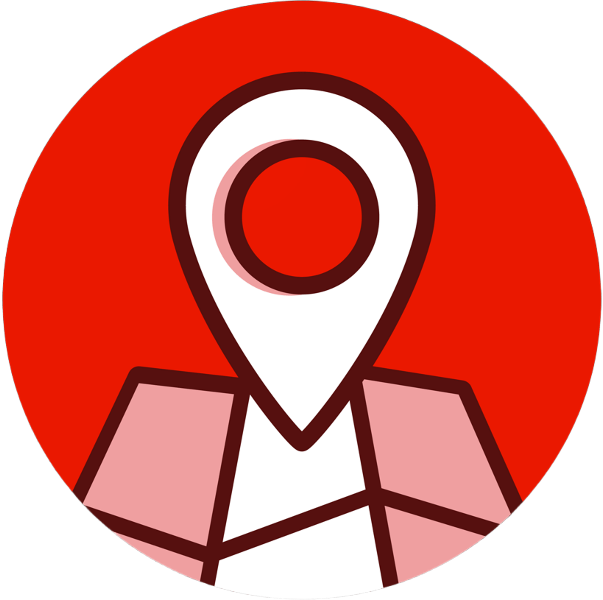 A locator pin on a map